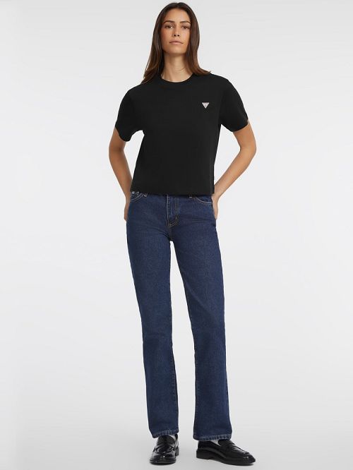 Guess Boxy Mini Triangle Tee Negrii | GUESS-SN27317