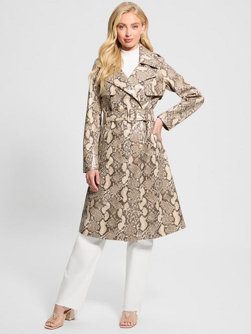 Guess Briana Faux-Leather Trench Coat Bej | GUESS-SN27937