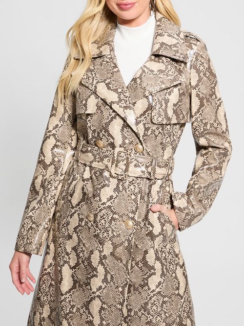 Guess Briana Faux-Leather Trench Coat Bej | GUESS-SN27937