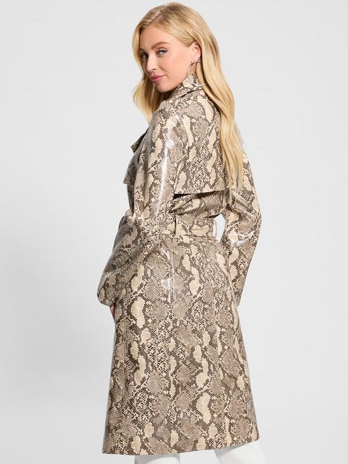 Guess Briana Faux-Leather Trench Coat Bej | GUESS-SN27937