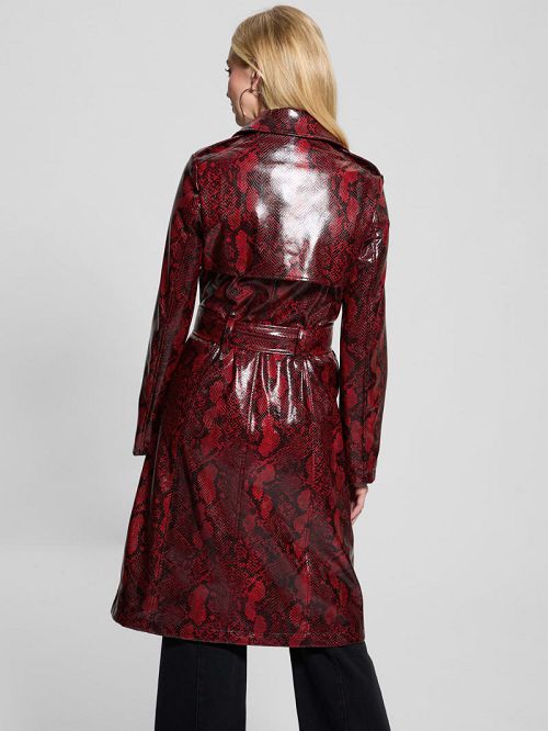 Guess Briana Faux-Leather Trench Coat Rosii | GUESS-SN27995
