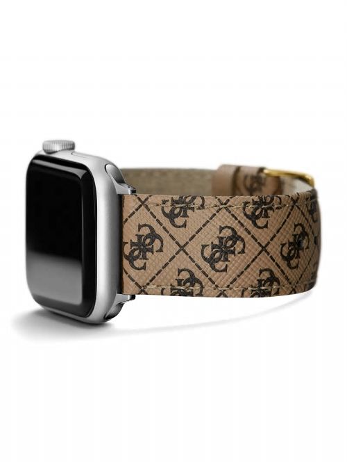 Guess Brown Logo Leather 42-45 mm Band for Apple Watch® Maro | GUESS-SN31623