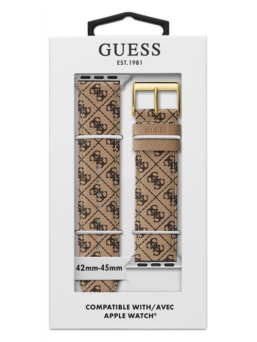 Guess Brown Logo Leather 42-45 mm Band for Apple Watch® Maro | GUESS-SN31623