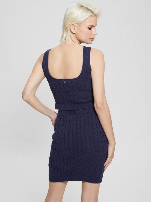 Guess Cable-Knit Ally Tank Albastri | GUESS-SN27199