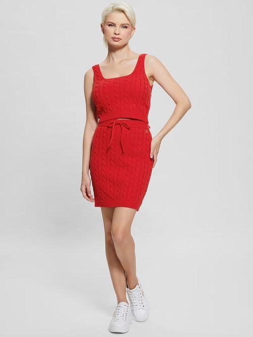 Guess Cable-Knit Ally Tank Rosii | GUESS-SN27407
