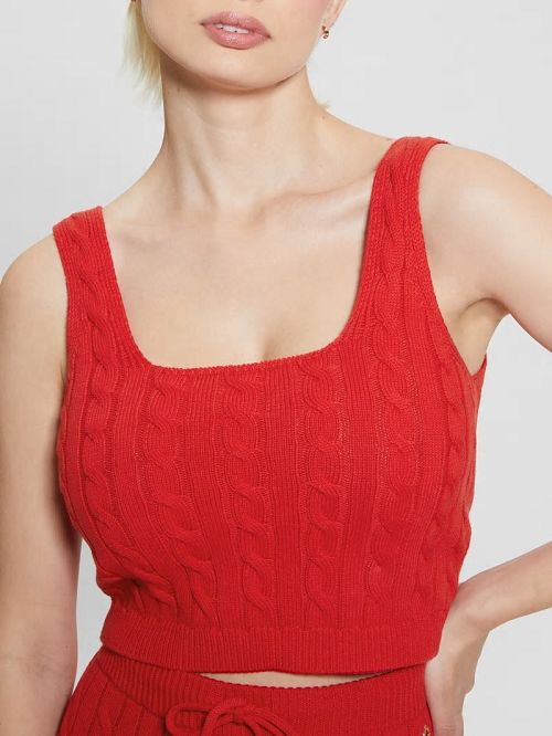 Guess Cable-Knit Ally Tank Rosii | GUESS-SN27407