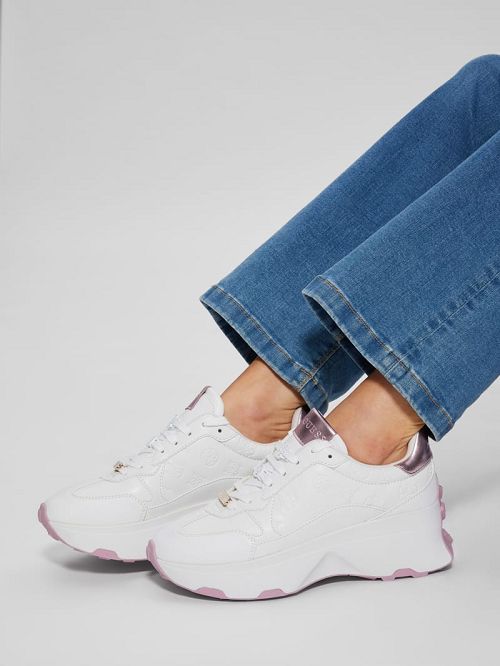 Guess Calebb Signature Sneakers Albi | GUESS-SN29535