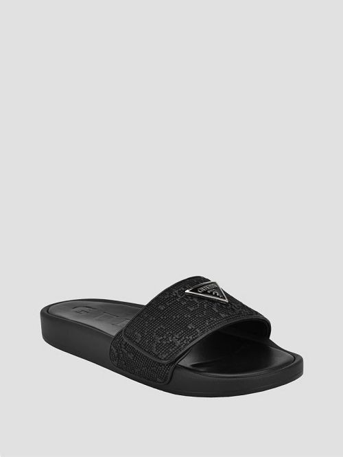 Guess Callena Pool Slides Negrii | GUESS-SN29711
