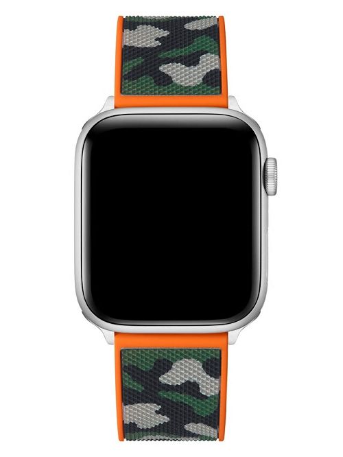 Guess Camo and Orange Silicone 42-45 mm Band for Apple Watch® Verzi | GUESS-SN31631