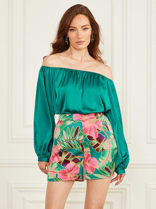 Guess Candice Off-the-Shoulder Top Verzi | GUESS-SN27188