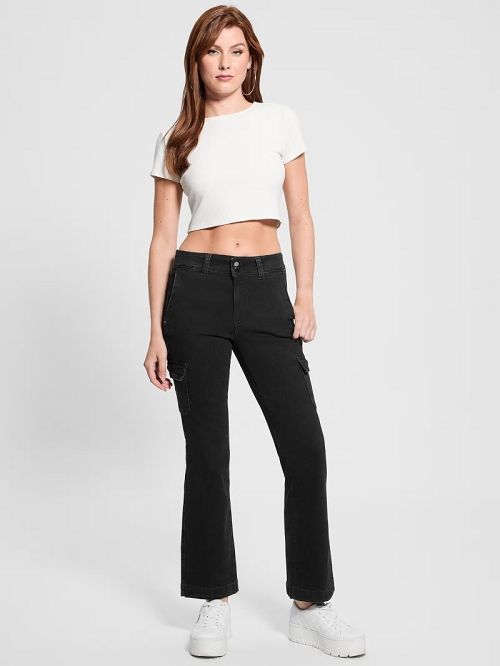 Guess Cargo Mini Bootcut Jeans Negrii | GUESS-SN26655