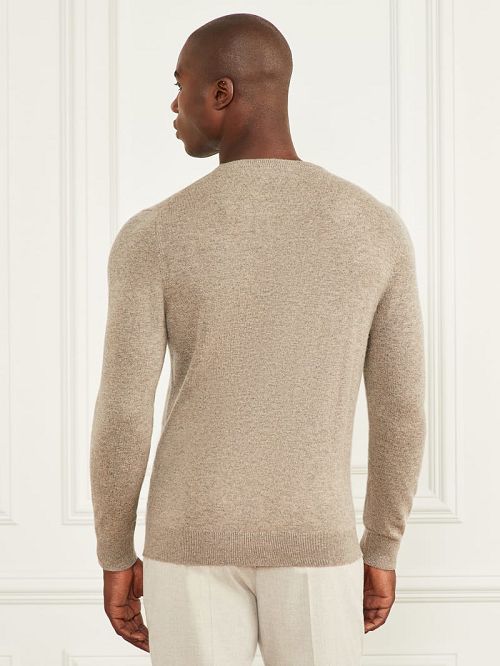 Guess Cashmere-Blend Crewneck Sweater Bej | GUESS-SN30919