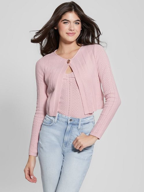 Guess Cecilia Crop Cardigan Roz | GUESS-SN27100