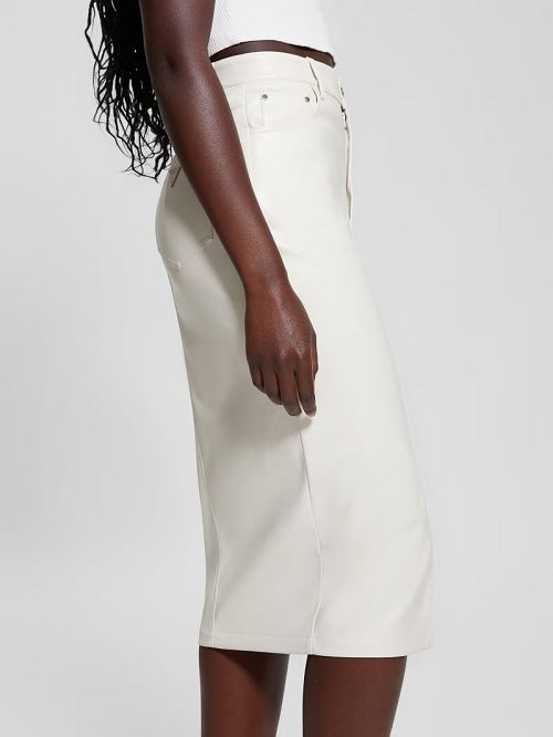 Guess Celine Faux-Leather Skirt Albi | GUESS-SN28148