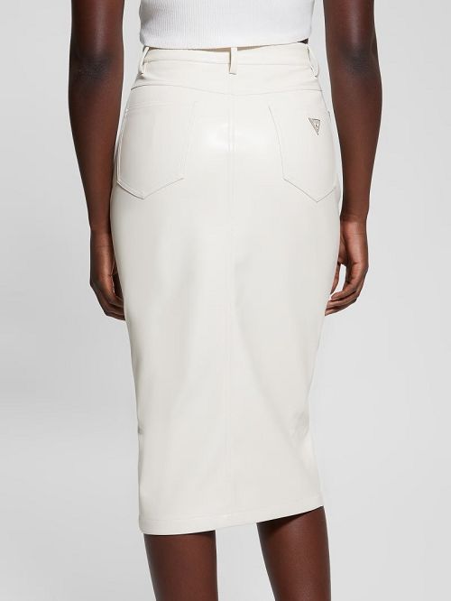 Guess Celine Faux-Leather Skirt Albi | GUESS-SN28148