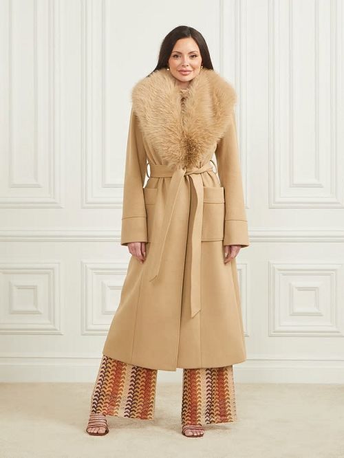 Guess Charlize Wool-Blend Coat Bej | GUESS-SN27953