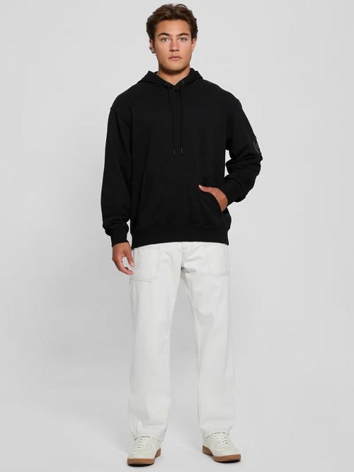 Guess Chenille Logo Hoodie Negrii | GUESS-SN31039