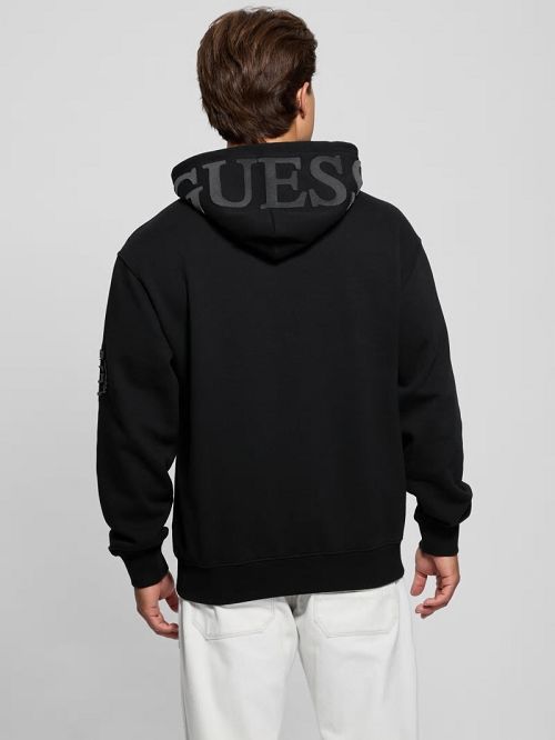 Guess Chenille Logo Hoodie Negrii | GUESS-SN31039