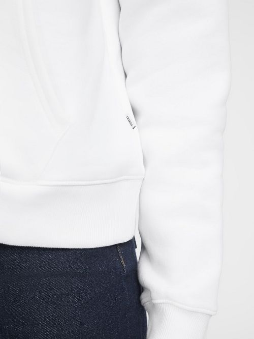Guess Chenille Logo Patch Hoodie Albi | GUESS-SN27662