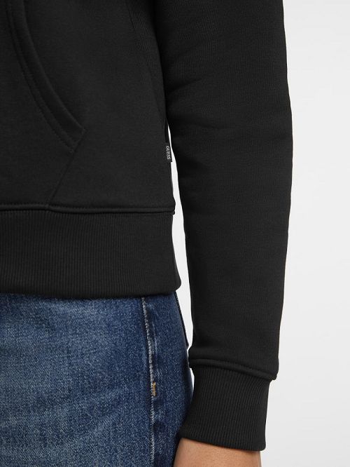 Guess Chenille Logo Patch Hoodie Negrii | GUESS-SN27650