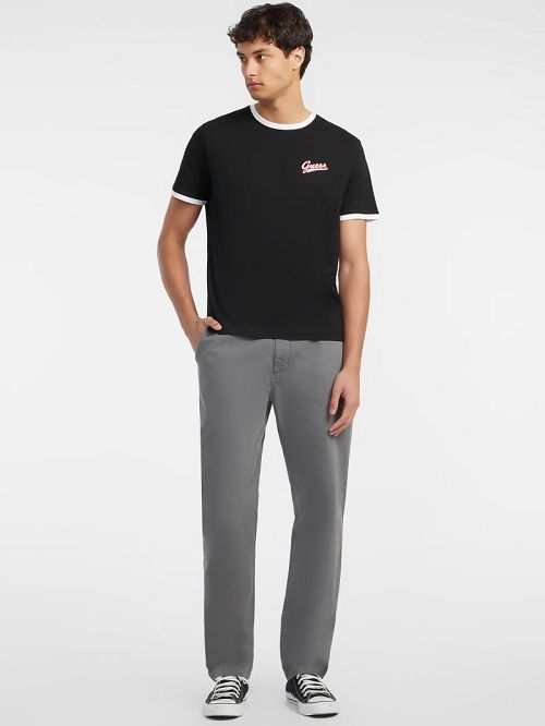 Guess Chest Script Logo Tee Negrii | GUESS-SN30584
