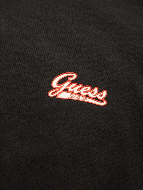 Guess Chest Script Logo Tee Negrii | GUESS-SN30584