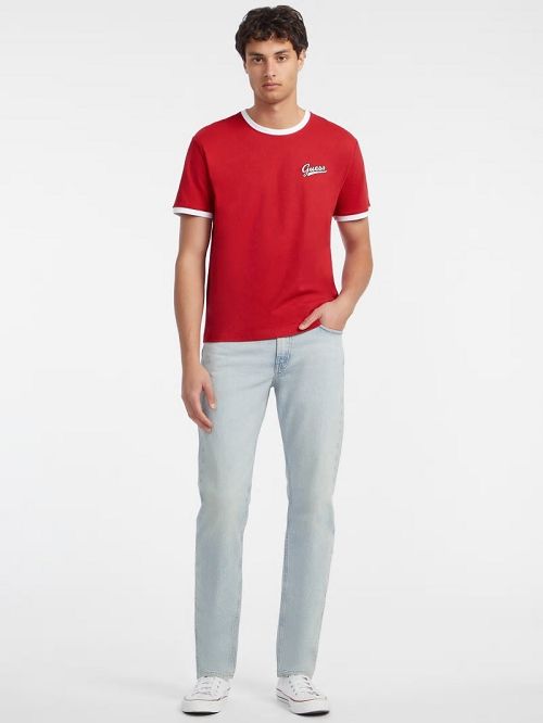 Guess Chest Script Logo Tee Rosii | GUESS-SN30650