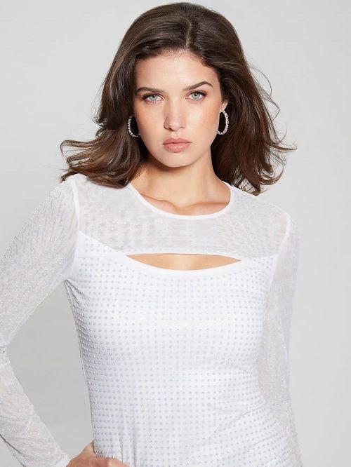 Guess Christa Rhinestone Dress Albi | GUESS-SN26921