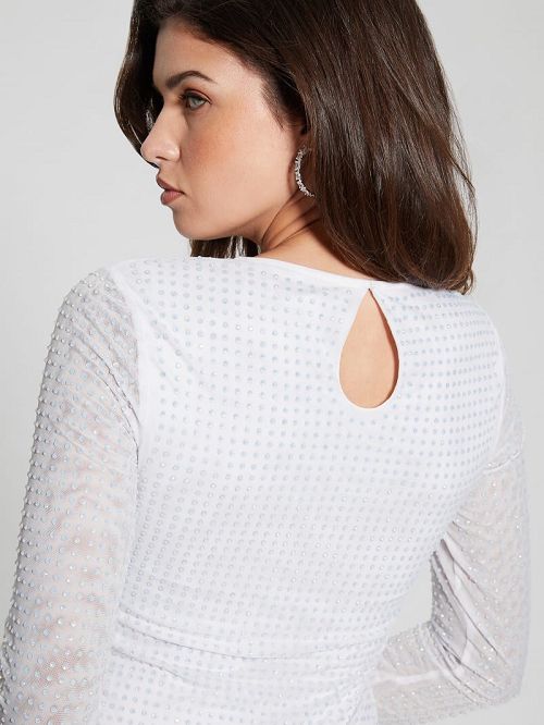 Guess Christa Rhinestone Dress Albi | GUESS-SN26921
