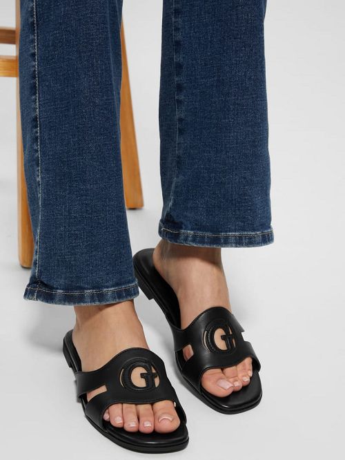 Guess Ciella Cut-Out Sandals Negrii | GUESS-SN29614