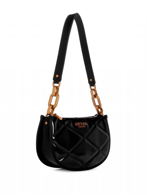 Guess Cilian Quilted Saddle Shoulder Bag Negrii | GUESS-SN29068