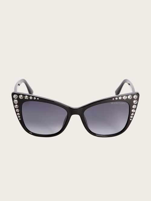 Guess Claire Crystal Cat-Eye Sunglasses Negrii | GUESS-SN30061