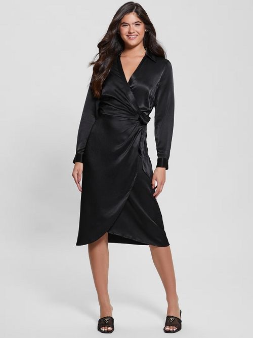 Guess Clara Wrap Dress Negrii | GUESS-SN27039