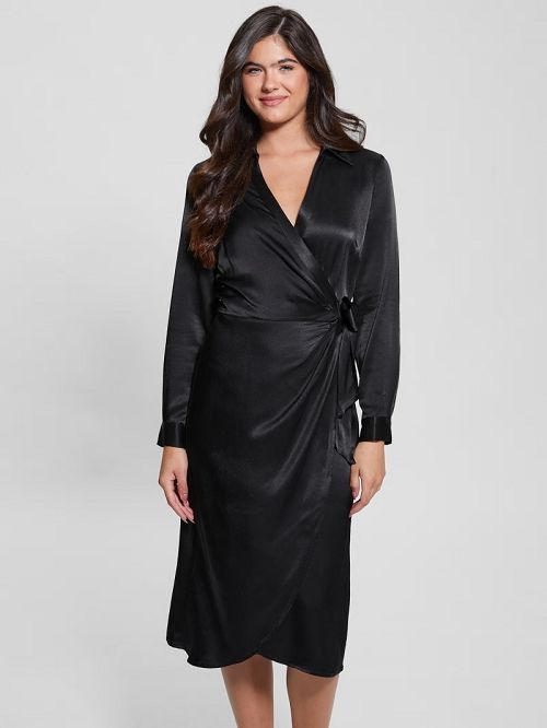 Guess Clara Wrap Dress Negrii | GUESS-SN27039
