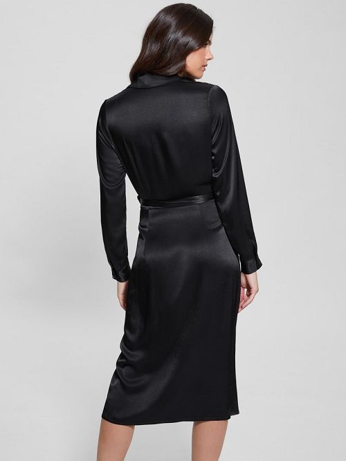 Guess Clara Wrap Dress Negrii | GUESS-SN27039