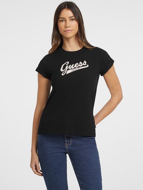 Guess Classic Script Logo Tee Negrii | GUESS-SN27206