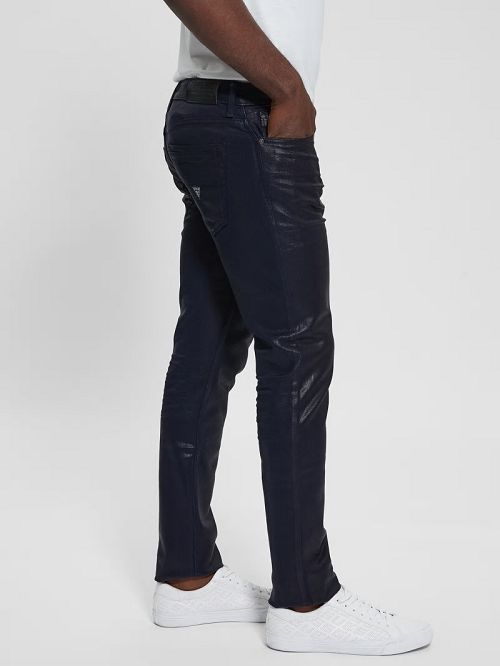 Guess Coated Tapered Jeans Albastri | GUESS-SN30349