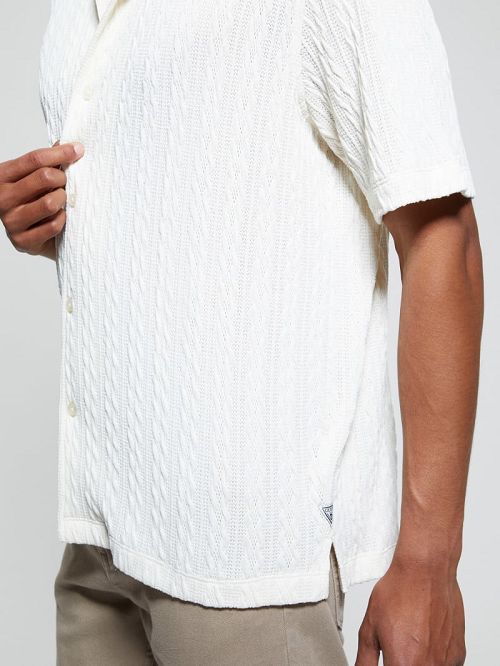 Guess Colton Knit Shirt Albi | GUESS-SN31121