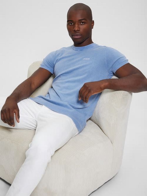 Guess Cornell Washed Tee Albastri | GUESS-SN30525