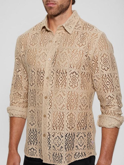 Guess Craft Crochet Shirt Bej | GUESS-SN31264