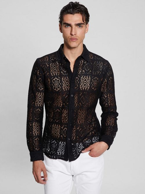 Guess Craft Crochet Shirt Negrii | GUESS-SN31263