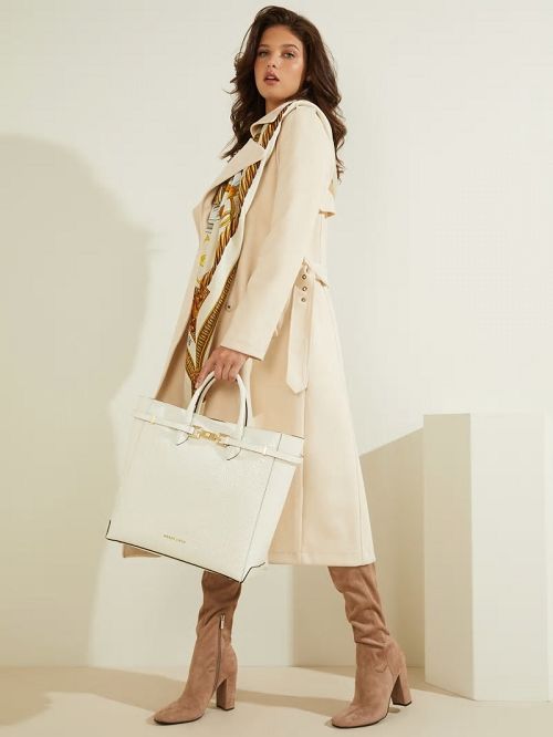 Guess Cristina Croc Leather Tote Albi | GUESS-SN29367