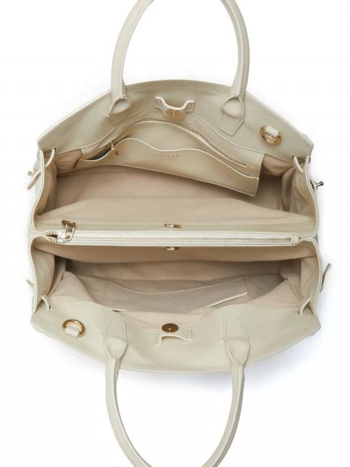 Guess Cristina Leather Medium Satchel Bej | GUESS-SN29277
