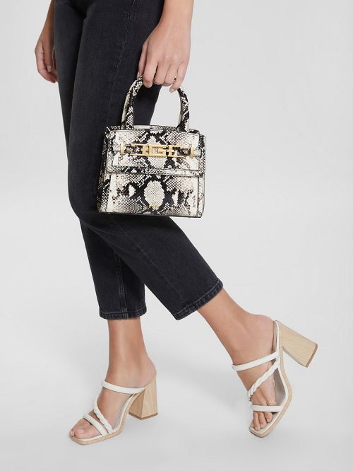 Guess Cristina Small Leather Satchel Albi | GUESS-SN29240