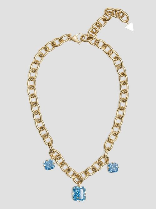 Guess Crushed Ice Pendant Necklace Albastri | GUESS-SN30271