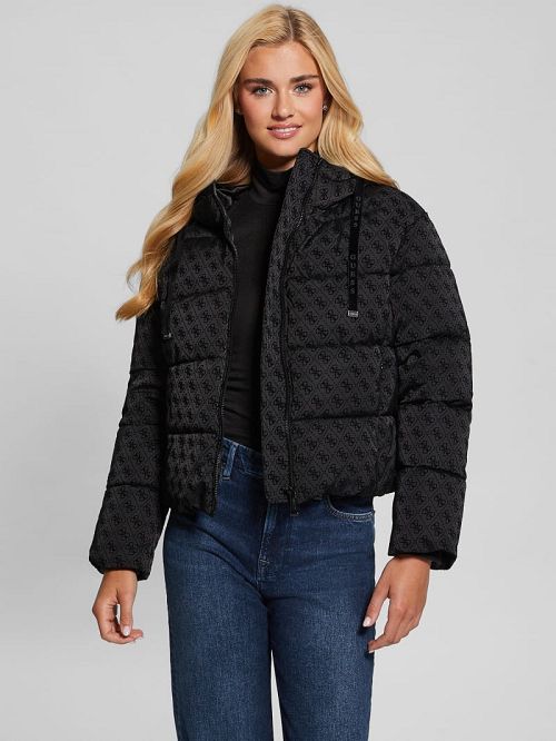Guess Daisy Quattro G Puffer Jacket Negrii | GUESS-SN28047