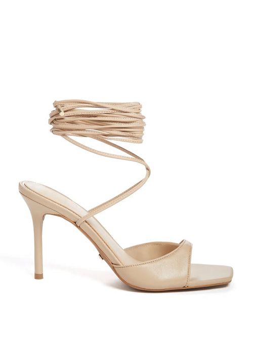 Guess Dalisa Leather Lace-Up Sandal Bej | GUESS-SN29827