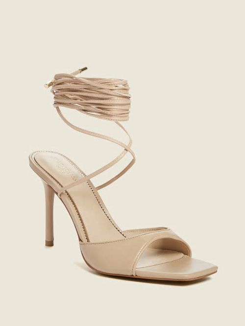 Guess Dalisa Leather Lace-Up Sandal Bej | GUESS-SN29827