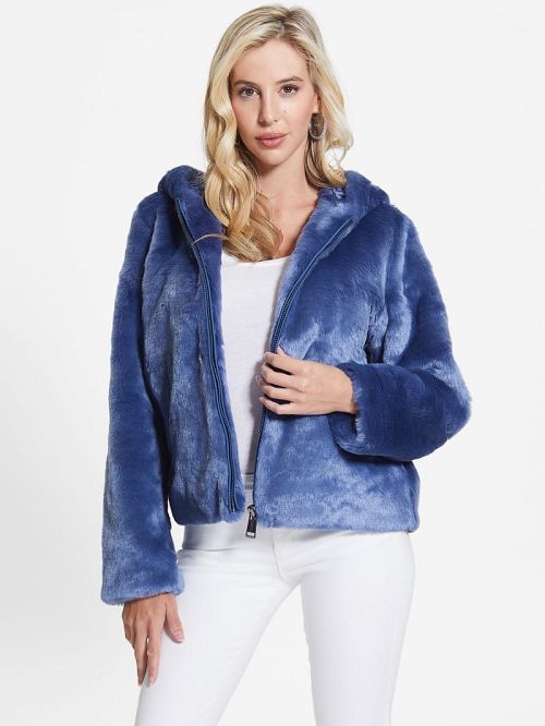 Guess Daniela Faux-Fur Jacket Albastri | GUESS-SN27875