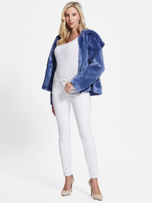 Guess Daniela Faux-Fur Jacket Albastri | GUESS-SN27875